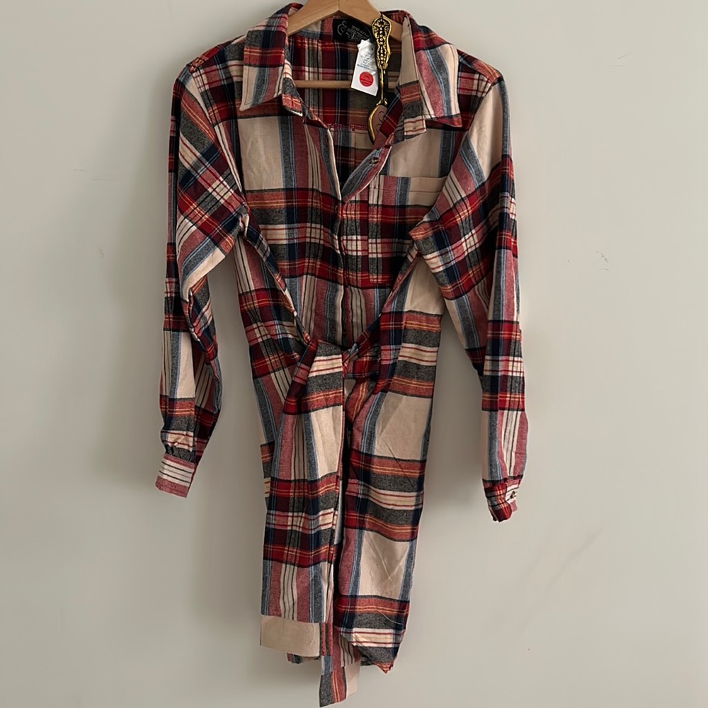 Checkered shirt dress size S